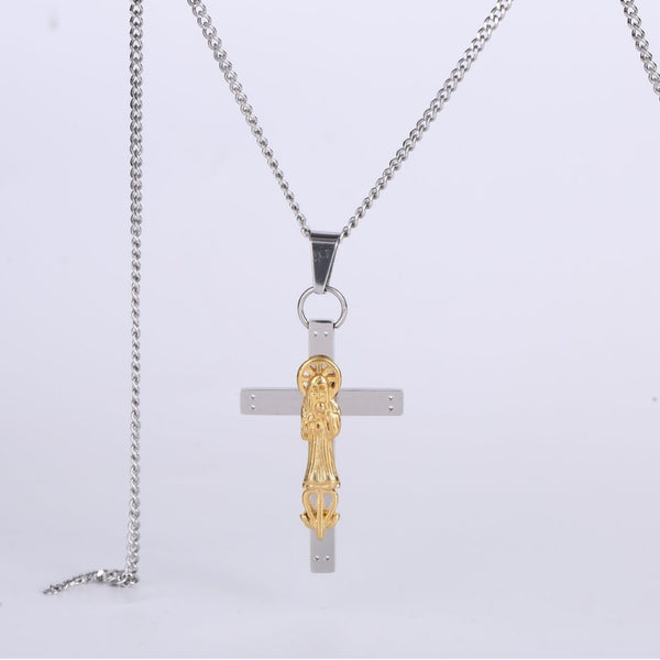 The Sacred Figure Stainless Steel Figure Cross Pendant view 3