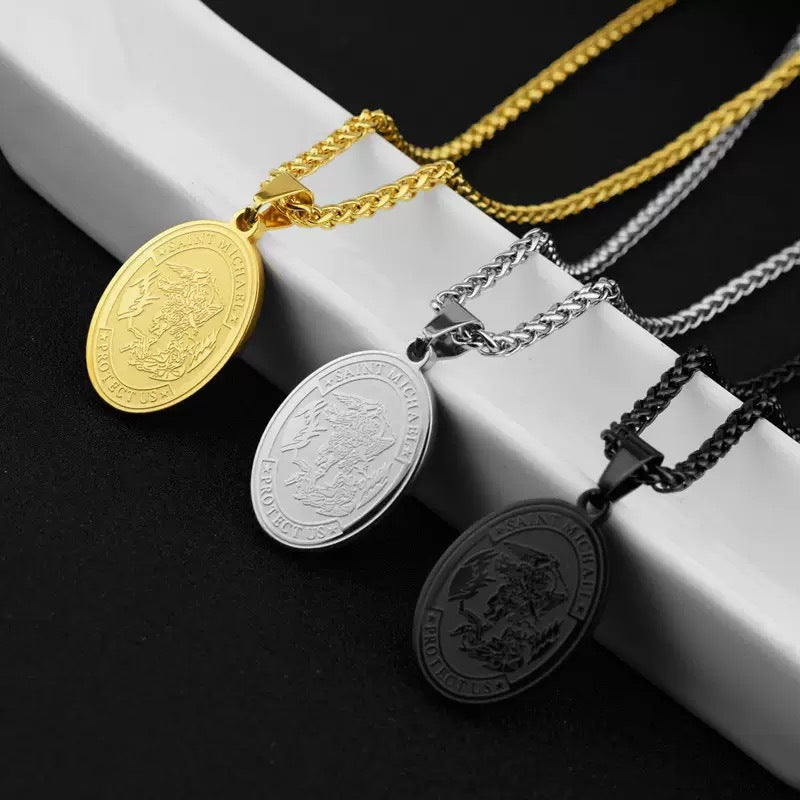 The Saint Michael Medal Stainless Steel Saint Michael Necklace view 3
