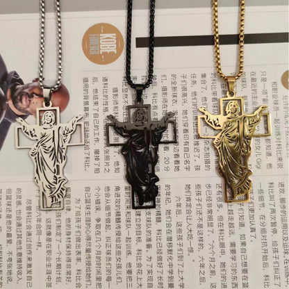 The Risen Christ Stainless Steel Jesus Cross Necklace view 4