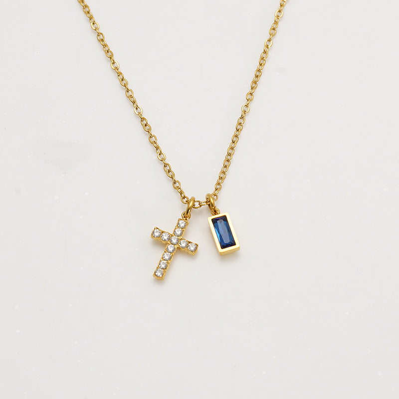 The Gilded Devotion Stainless Steel Cross Choker Necklace view 15