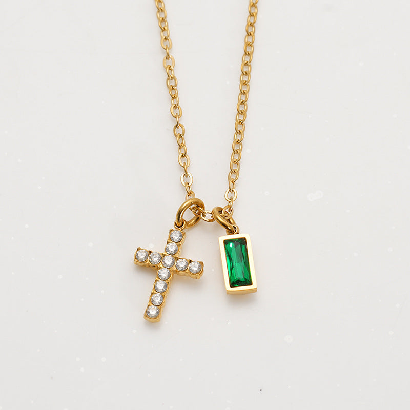 The Gilded Devotion Stainless Steel Cross Choker Necklace view 12