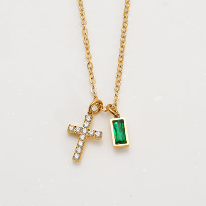 The Gilded Devotion Stainless Steel Cross Choker Necklace view 12