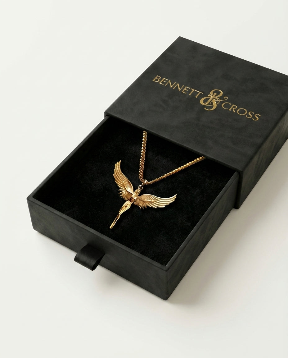 Auric Archangel Sentinel Pendant - gift box - unisex necklace by Bennett & Cross