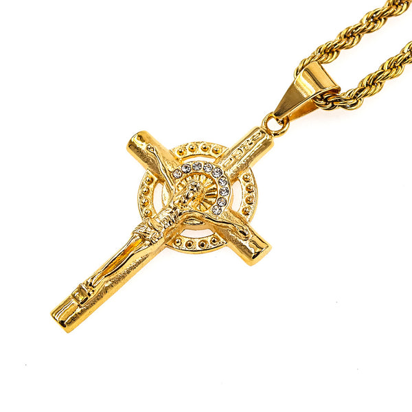 The Radiant Crucifix Gold-Plated Crucifix Pendant Necklace