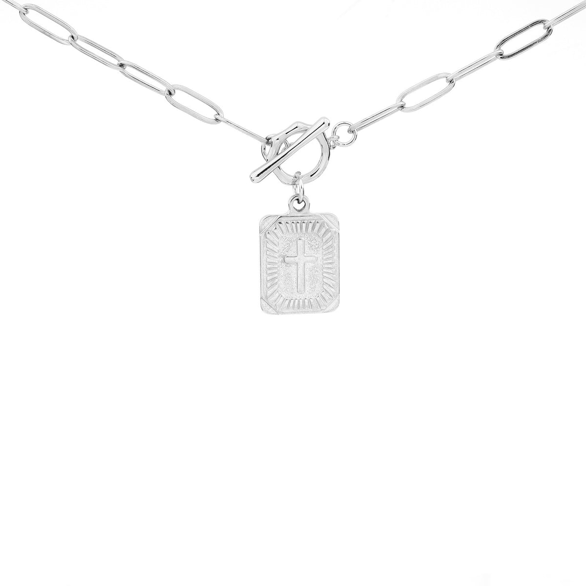 The Reverent Tag Stainless Steel Cross Tag Necklace