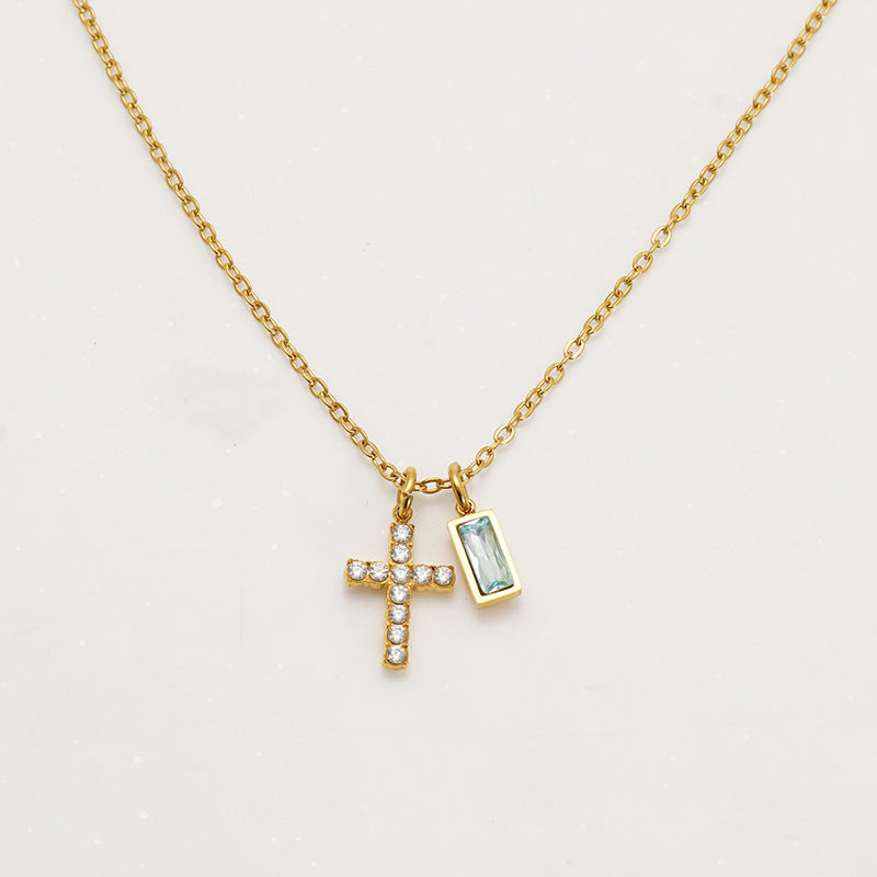 The Gilded Devotion Stainless Steel Cross Choker Necklace view 10