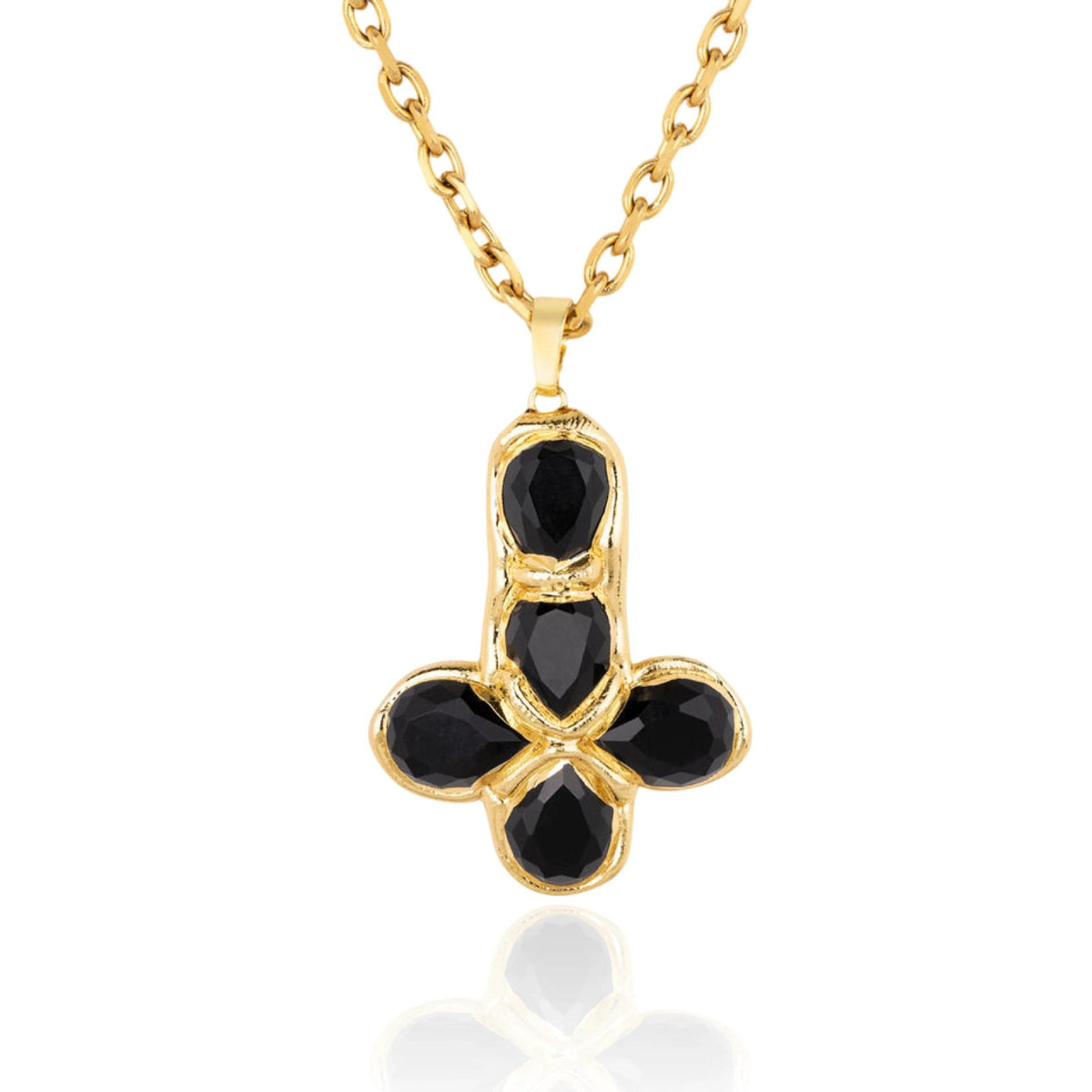 The Gilded Journey Cross Stainless Steel Mixed Gem Cross Necklace view 13