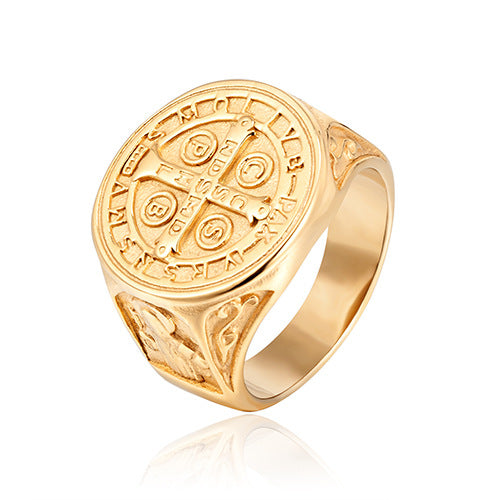 The Benedictine Ring Stainless Steel Saint Benedict Ring