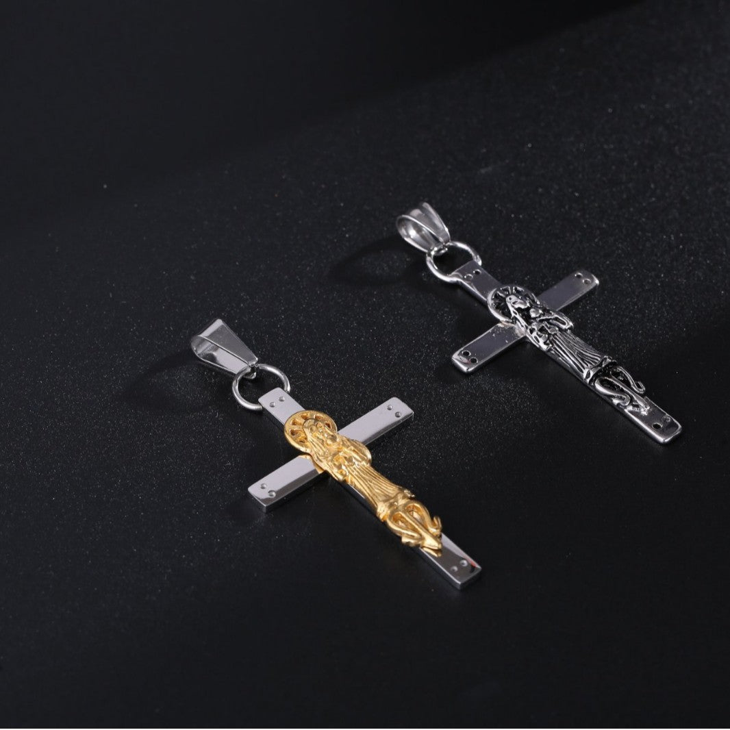 The Sacred Figure Stainless Steel Figure Cross Pendant