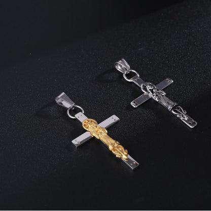 The Sacred Figure Stainless Steel Figure Cross Pendant