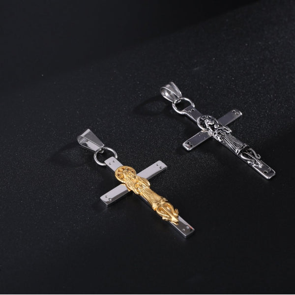 The Sacred Figure Stainless Steel Figure Cross Pendant