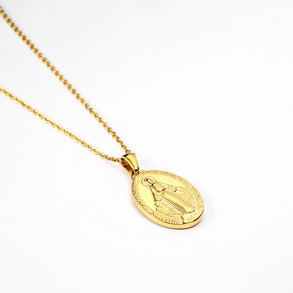 The Miraculous Pendant Stainless Steel Virgin Mary Necklace view 6