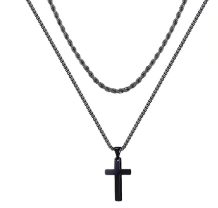 The Steadfast Cross Stainless Steel Layered Cross Necklace view 5