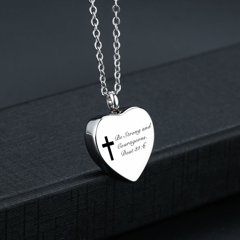 The Scripted Heart Stainless Steel Heart Bible Verse Necklace view 8