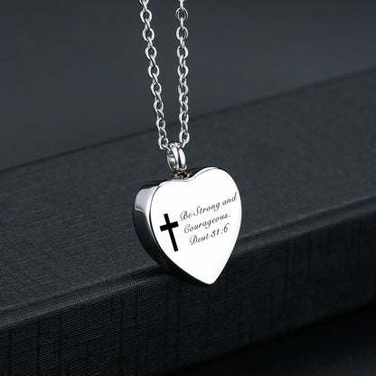The Scripted Heart Stainless Steel Heart Bible Verse Necklace view 8