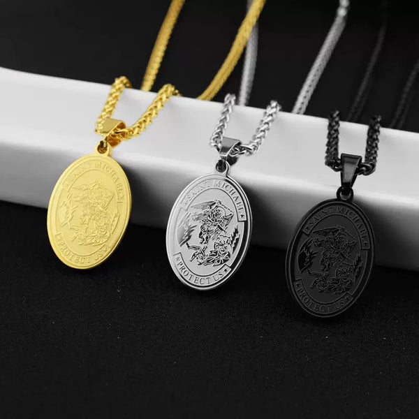 The Saint Michael Medal Stainless Steel Saint Michael Necklace view 2