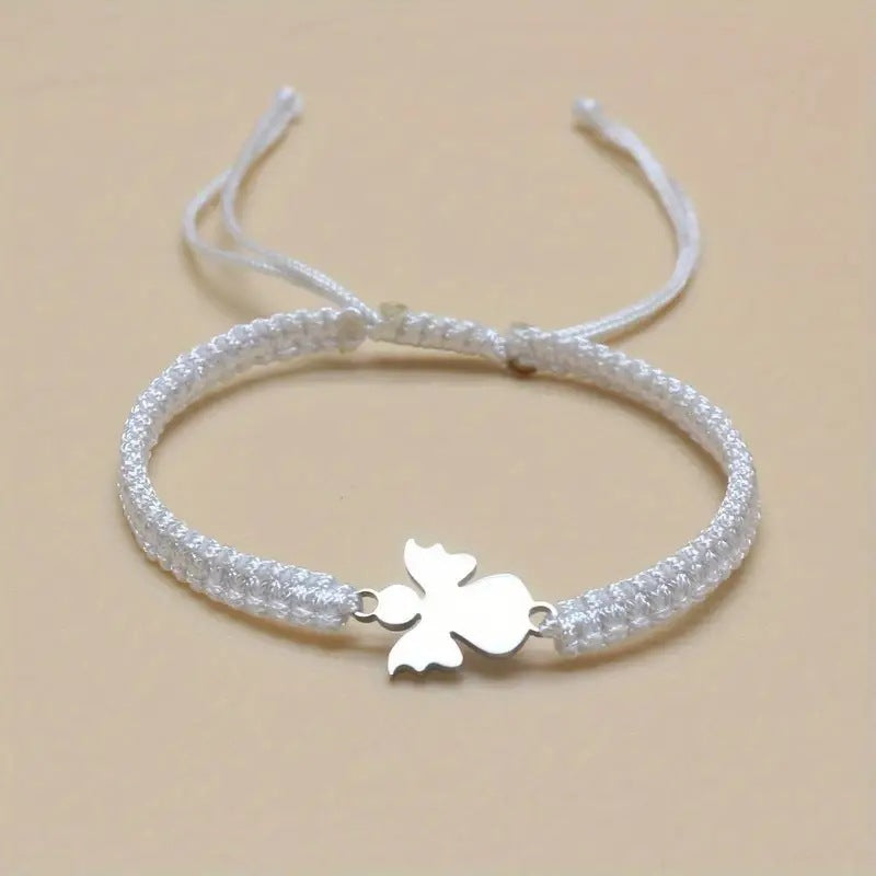 The Angelic Embrace Stainless Steel Angel Cord Bracelet view 6