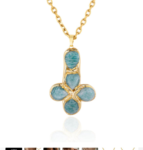 The Gilded Journey Cross Stainless Steel Mixed Gem Cross Necklace view 15