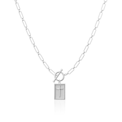 The Gilded Mark Stainless Steel Cross Pendant Necklace view 9