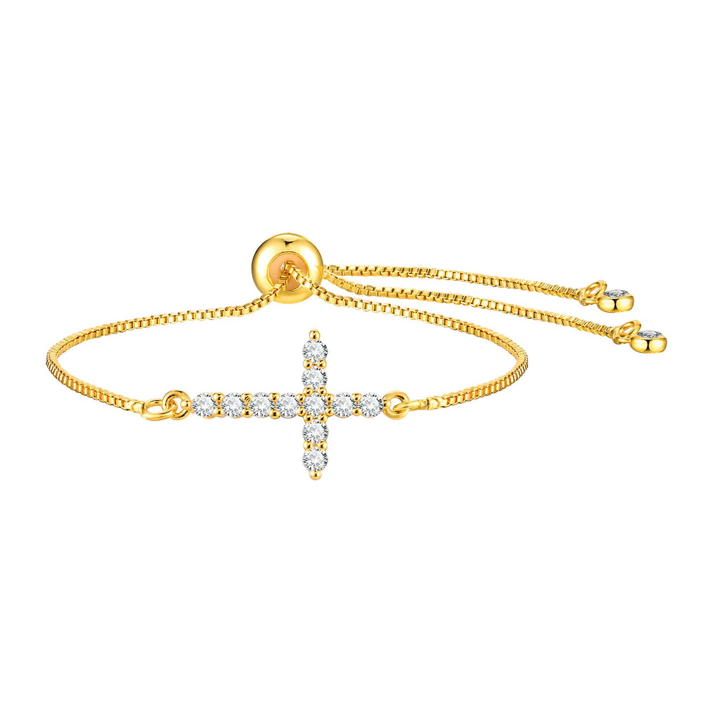 The Celestial Bond - Gold Cross Bracelet