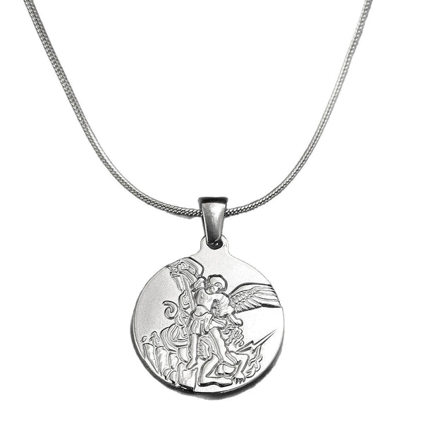 The Angelic Protector Stainless Steel Archangel Pendant Necklace view 2