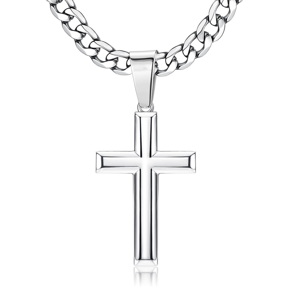 The Devotion Cross Stainless Steel Cross Pendant Necklace view 2