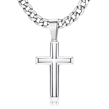 The Devotion Cross Stainless Steel Cross Pendant Necklace view 2