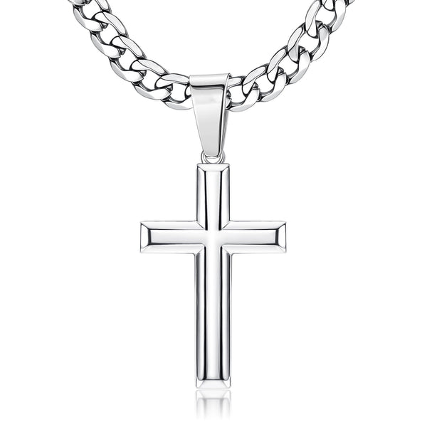 The Devotion Cross Stainless Steel Cross Pendant Necklace view 2