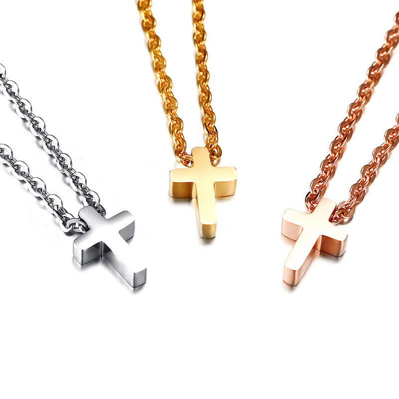 The Quiet Cross Stainless Steel Cross Pendant Necklace view 8