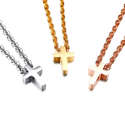 The Quiet Cross Stainless Steel Cross Pendant Necklace view 8