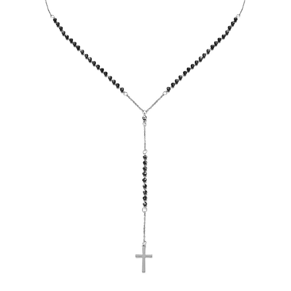 The Sacred Rosary Stainless Steel Rosary Cross Necklace