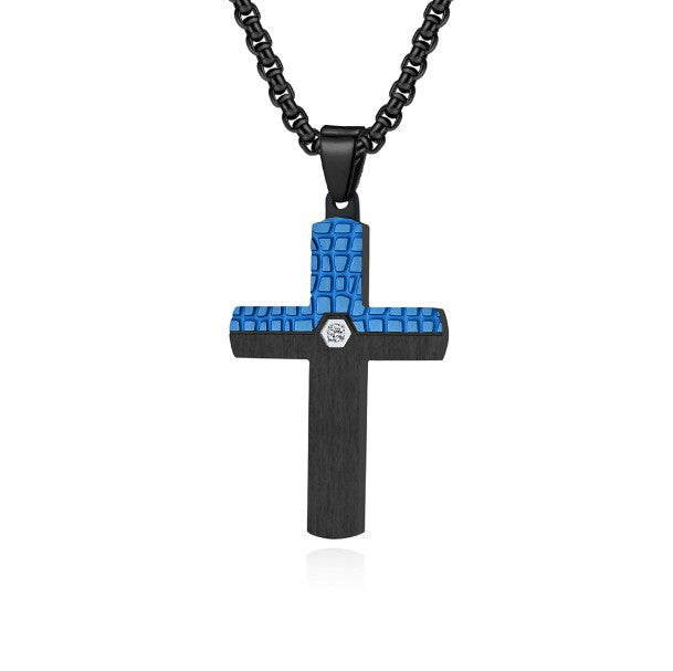 The Modern Cross Men's Stainless Steel Cross Necklace view 9