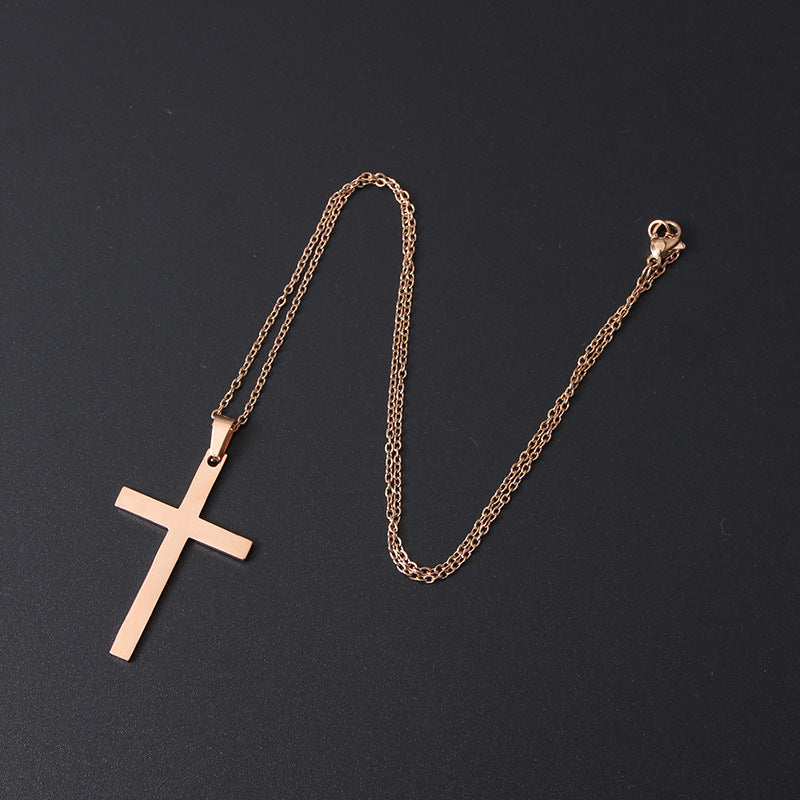 The Simple Cross Stainless Steel Cross Necklace view 5