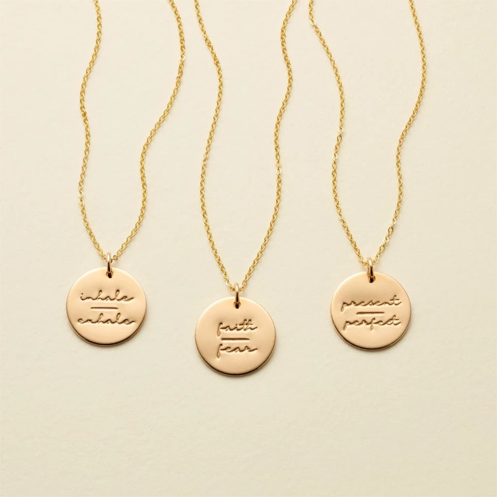 The Serene Breath Stainless Steel Inhale Exhale Necklace view 8