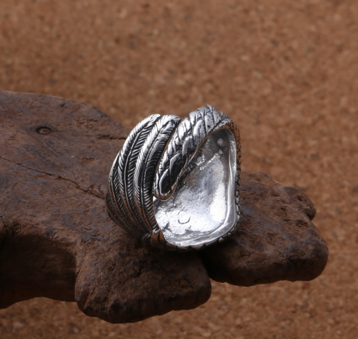 The Angelic Flight Sterling silver angel wing ring view 4