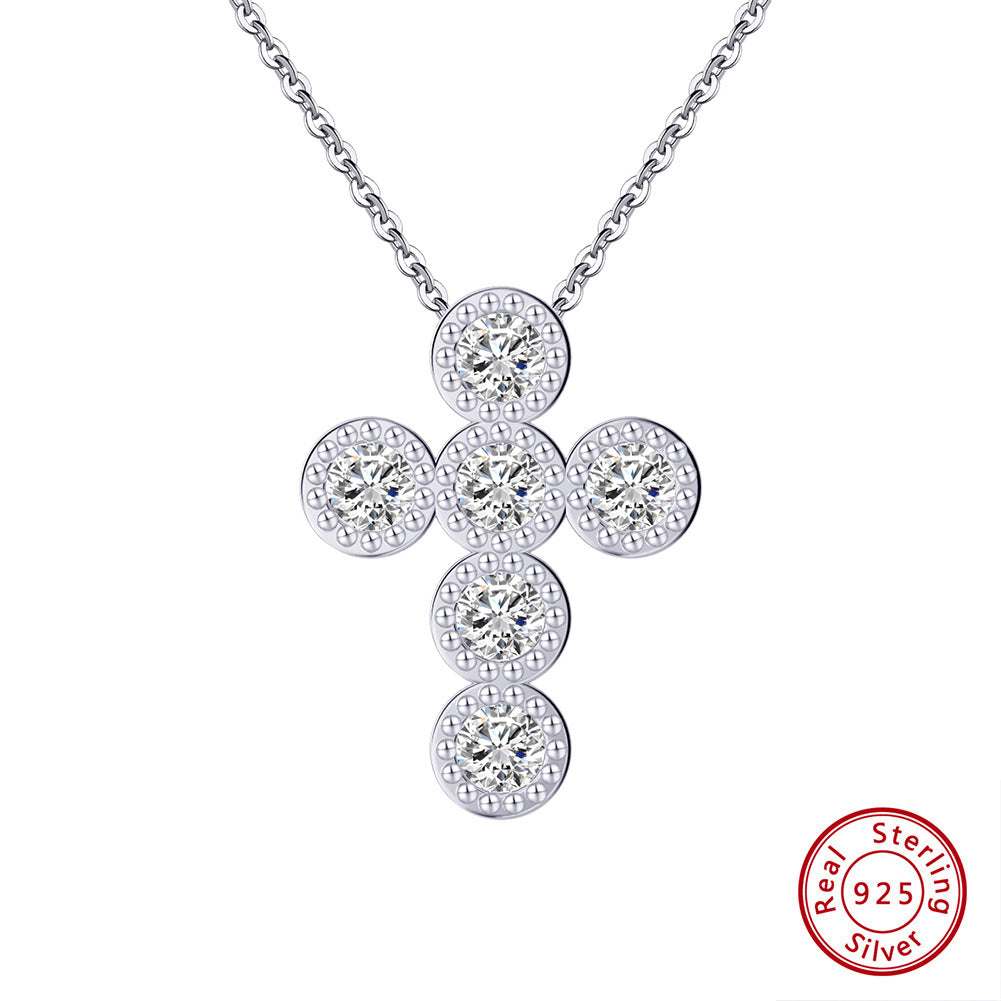 The Sparkling Cross 925 Sterling Silver Cross Necklace view 4