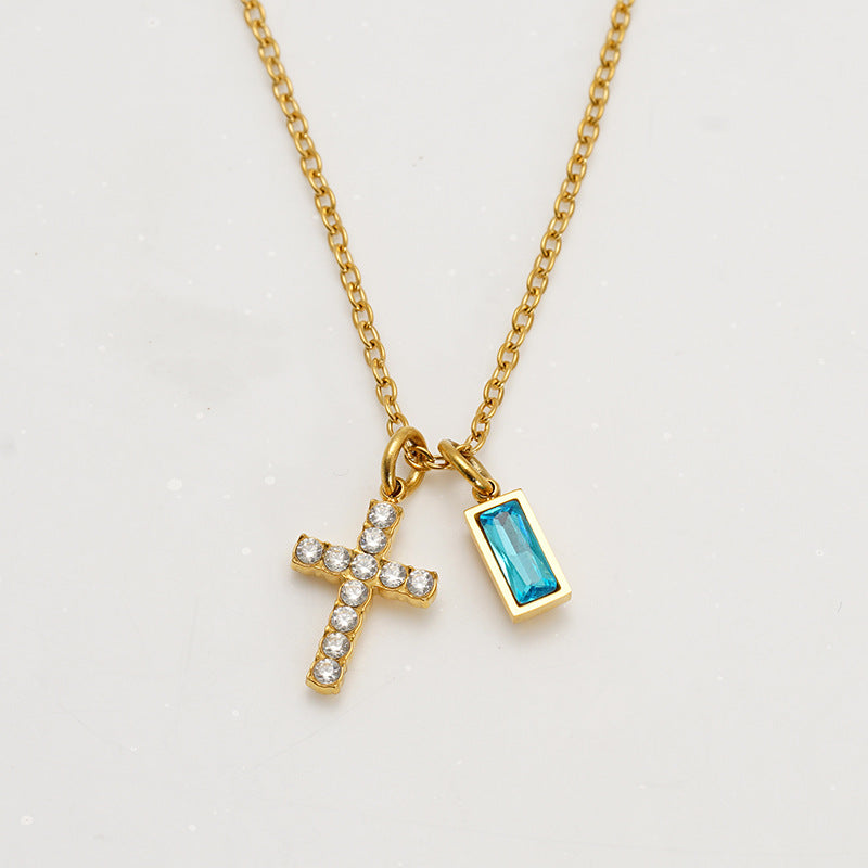 The Gilded Devotion Stainless Steel Cross Choker Necklace view 16