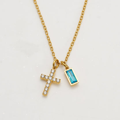The Gilded Devotion Stainless Steel Cross Choker Necklace view 16