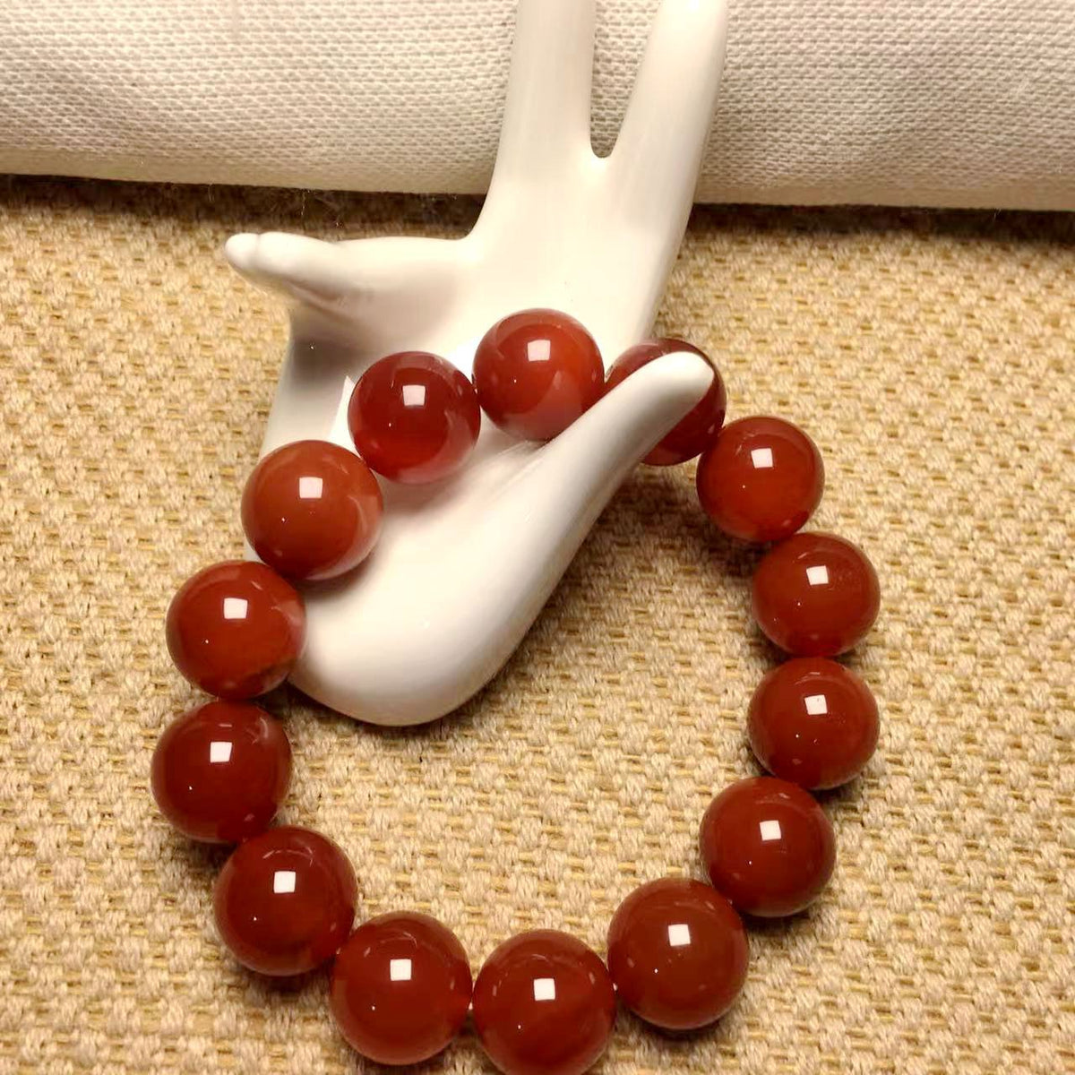 The Prayerful Agate Red Agate Bead Bracelet view 5