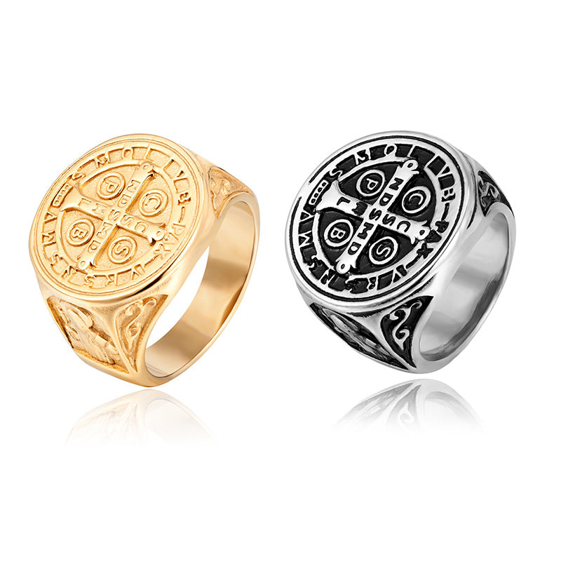 The Benedictine Ring Stainless Steel Saint Benedict Ring view 5