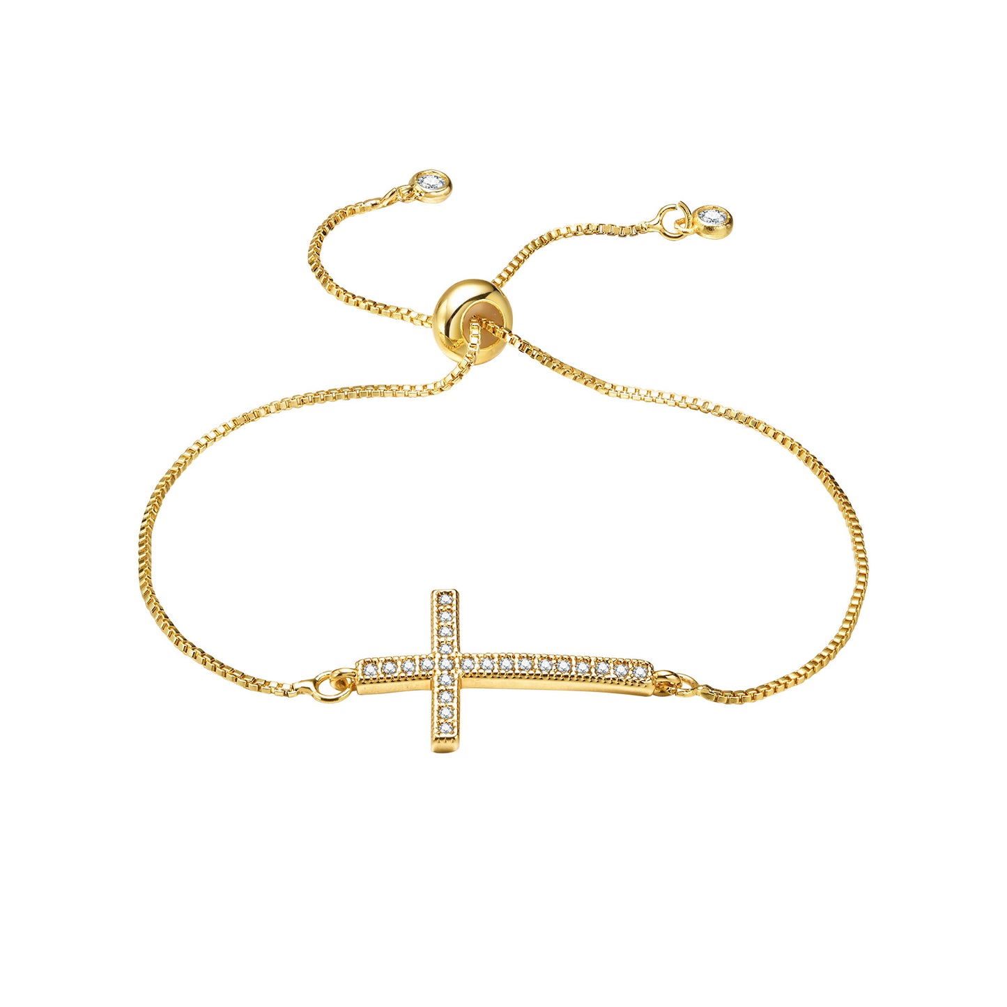 The Celestial Bond - Gold Cross Bracelet