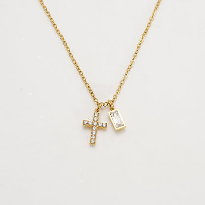 The Gilded Devotion Stainless Steel Cross Choker Necklace view 11