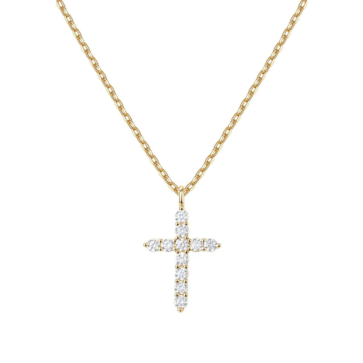 The Luminous Cross 925 sterling silver pave cross necklace view 3