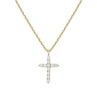 The Luminous Cross 925 sterling silver pave cross necklace view 3