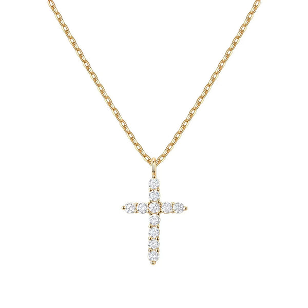 The Luminous Cross 925 sterling silver pave cross necklace view 3