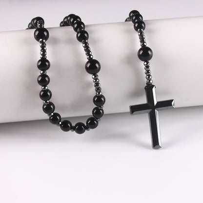 The Meditative Rosary Natural Bead Rosary Necklace with Cross view 6