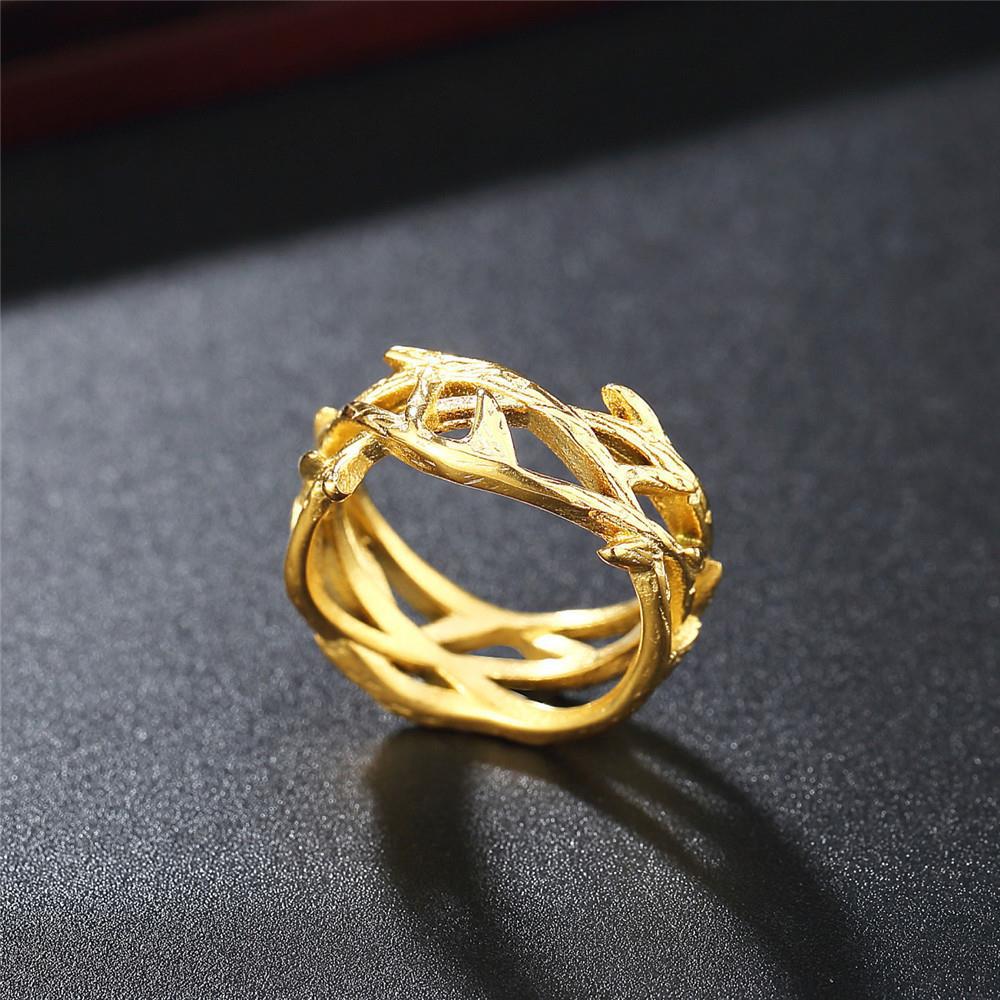 The Reverent Weave Stainless Steel Crown of Thorns Ring view 4