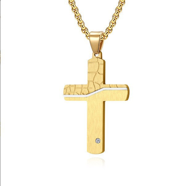The Modern Cross Men's Stainless Steel Cross Necklace view 3