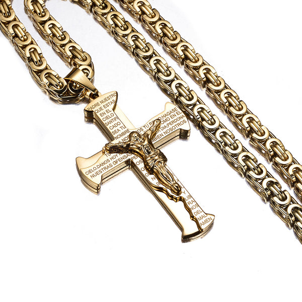The Reverent Prayer Stainless Steel Crucifix Prayer Necklace view 3