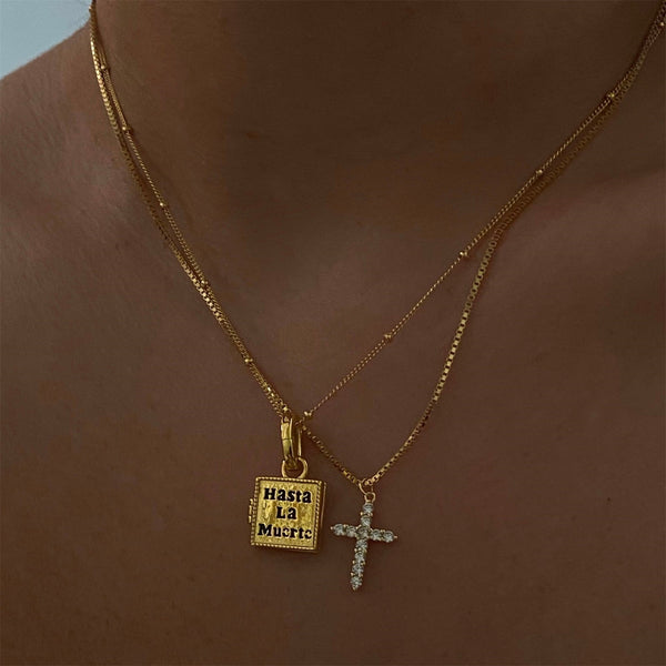 The Illuminated Cross Stainless Steel Zircon Cross Necklace view 2